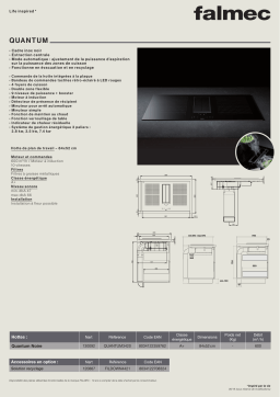 Falmec QUANTUM3420 Table induction aspirante Manuel utilisateur