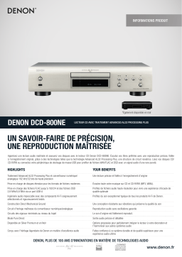 Denon DCD800 - Argent Platine CD Product fiche
