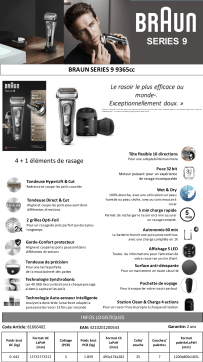 Braun SERIES 9 9365CC Rasoir électrique Product fiche