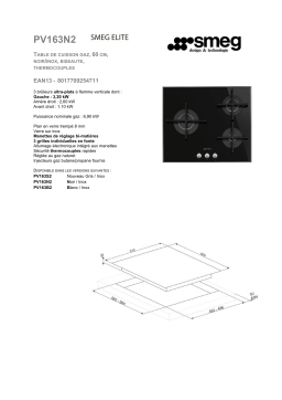 Smeg PV163N2 Table gaz Product fiche