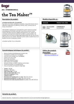 Sage Appliances Tea Maker Théière Product fiche