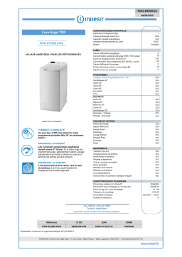 Indesit BTWS72200FR/N Lave linge top Product fiche