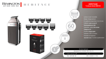 Product information | Remington Heritage MB9100 Tondeuse barbe Product fiche | Fixfr