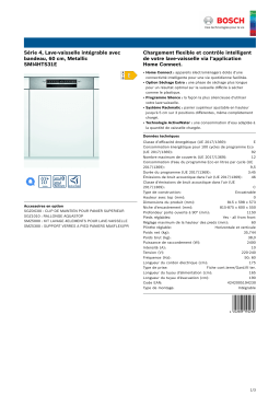 Bosch SMI4HTS31E Lave vaisselle encastrable Product fiche