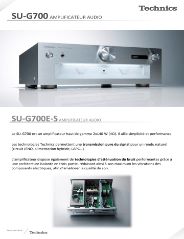 Product information | Technics SUG700ES Amplificateur HiFi Product fiche | Fixfr
