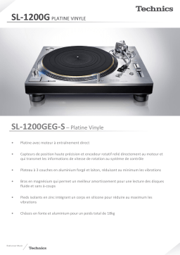 Technics SL1200GEGS Platine TD Product fiche