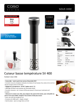 Caso 1310 SV400 Cuiseur sous vide Product fiche