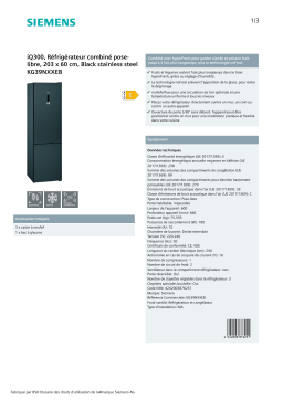 Siemens KG39NXXEB HYPERFRESH Réfrigérateur 2 portes Product fiche
