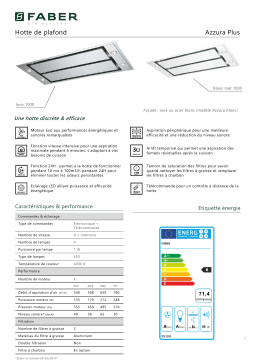 Faber AZZURA 1000 BLANC Hotte plafond Product fiche