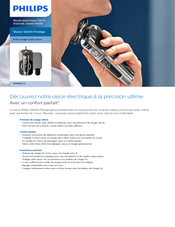 Product information | Philips SP9860/13 Rasoir électrique Product fiche | Fixfr