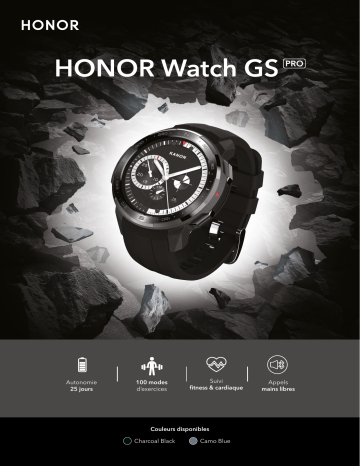 Product information | Honor Watch GS Pro Bleu Montre connectée Product fiche | Fixfr