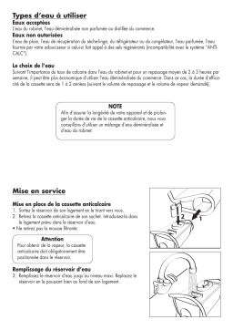 Domena x2 EMC TYPE D/E Cartouche anti-calcaire Owner's Manual