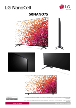 LG NanoCell 50NANO756 2021 TV LED Product fiche