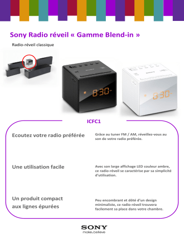 Product information | Sony ICFC1PJ.CEF Radio réveil Product fiche | Fixfr