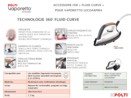 Polti Fer Fluid Curve / Lecoaspira - FAV80 Access. nettoyeur vapeur Product fiche