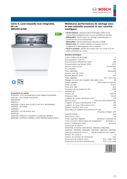 Bosch SMV4ECX26E Lave vaisselle tout intégrable Product fiche