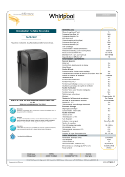 Whirlpool PACB29HP Clim réversible Product fiche