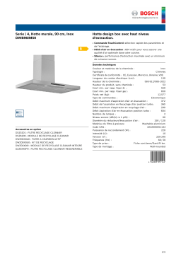 Bosch DWB96IM50 SERIE 4 Hotte décorative murale Product fiche