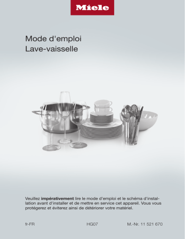 Manuel du propriétaire | Miele G 5640 SC SL Lave vaisselle 45 cm Owner's Manual | Fixfr