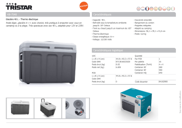 Product information | Tristar KB-7540 Glacière électrique Product fiche | Fixfr