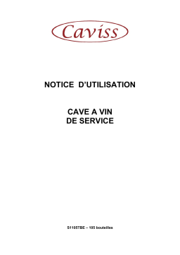 Caviss S1105TBE Cave à vin de service Owner's Manual