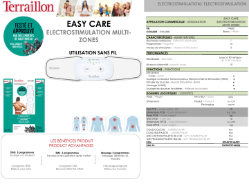 Product information | Terraillon EASY CARE Appareil électrostimulation Product fiche | Fixfr