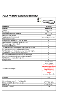 Food Saver FFS015X-01 Machine sous vide Product fiche