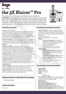 Sage Appliances 3X Bluicer Pro Extracteur de jus Product fiche