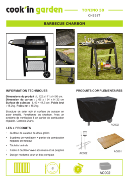 Cook'in Garden TONINO 50 Barbecue charbon Product fiche