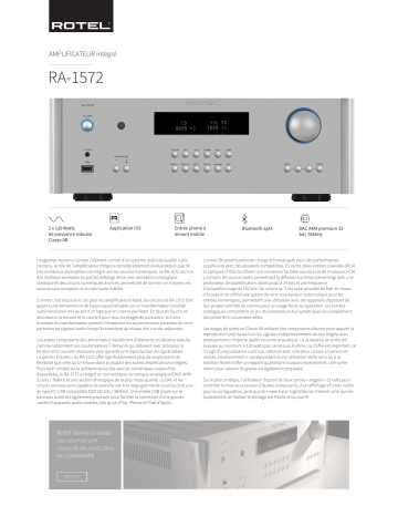 Product information | Rotel RA-1572 Silver Amplificateur HiFi Product fiche | Fixfr