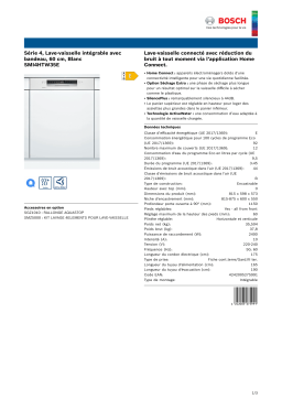 Bosch SMI4HTW35E Lave vaisselle tout intégrable Product fiche