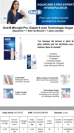 Product information | Oral-B MICROJET PRO EXPERT 6 Hydropulseur Product fiche | Fixfr