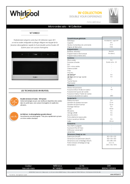 Whirlpool W7MN810 W COLLECTION Micro ondes encastrable Product fiche