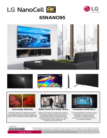 Product information | LG NanoCell 65NANO956 8K TV LED Product fiche | Fixfr