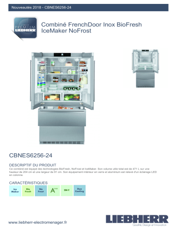 Product information | Liebherr CBNes6256-25 Réfrigérateur multi portes Product fiche | Fixfr