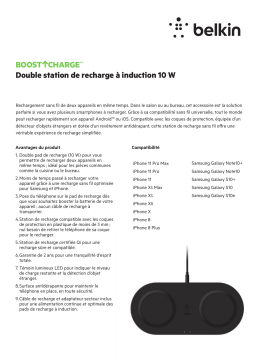 Belkin sans-fil 2x10W Pad (avec chargeur) blanc Chargeur induction Product fiche