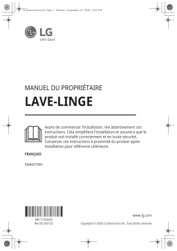 LG F84M22WH Lave linge hublot Owner's Manual