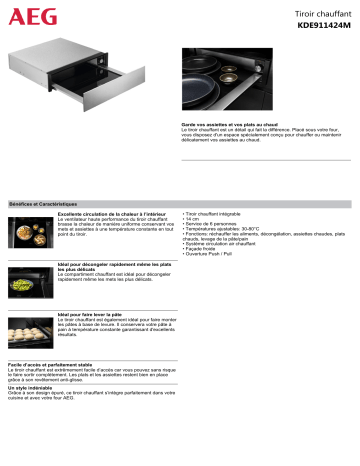 Product information | AEG KDE911424M Tiroir Chauffant Product fiche | Fixfr