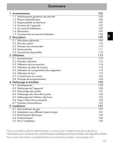 Manuel du propriétaire | Smeg A2-81 Piano de cuisson gaz Owner's Manual | Fixfr