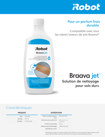 Product information | Irobot Liquide de Nettoyage Braava Jet M6 Nettoyant Product fiche | Fixfr