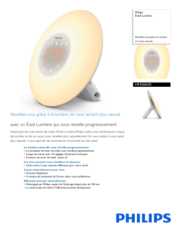 Product information | Philips HF3506/05 Simulateur d'aube Product fiche | Fixfr