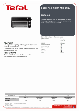 Tefal TL600830 Grille-pain Product fiche