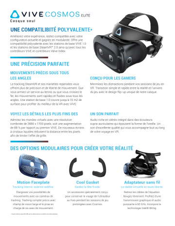 Product information | HTC Vive Cosmos Elite HMD Casque de réalité virtuelle Product fiche | Fixfr