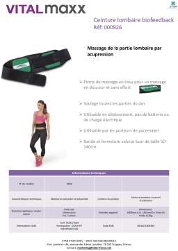 Vitalmaxx lombaire acupression Ceinture lombaire Product fiche