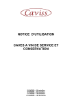 Caviss C1100GBE4 Cave &agrave; vin de service Owner's Manual
