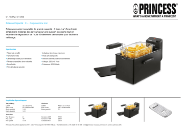 Product information | Princess Friteuse semi-professionnelle noire Friteuse semi-professionnelle Product fiche | Fixfr