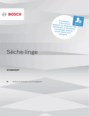 Manuel du propriétaire | Bosch WTH85V02FF Sèche linge pompe à chaleur Owner's Manual | Fixfr