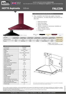 Falcon FALCON90 ROUGE BADG CHROME Hotte décorative murale Product fiche