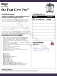 Sage Appliances Fast Slow Pro SPR700BSS4EEU1 Cocotte &eacute;lectrique Product fiche