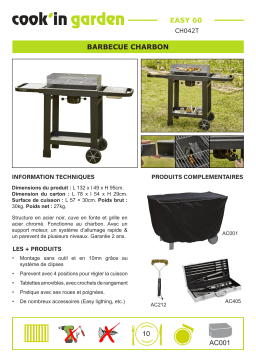 Cook'in Garden EASY 60 Barbecue charbon Product fiche